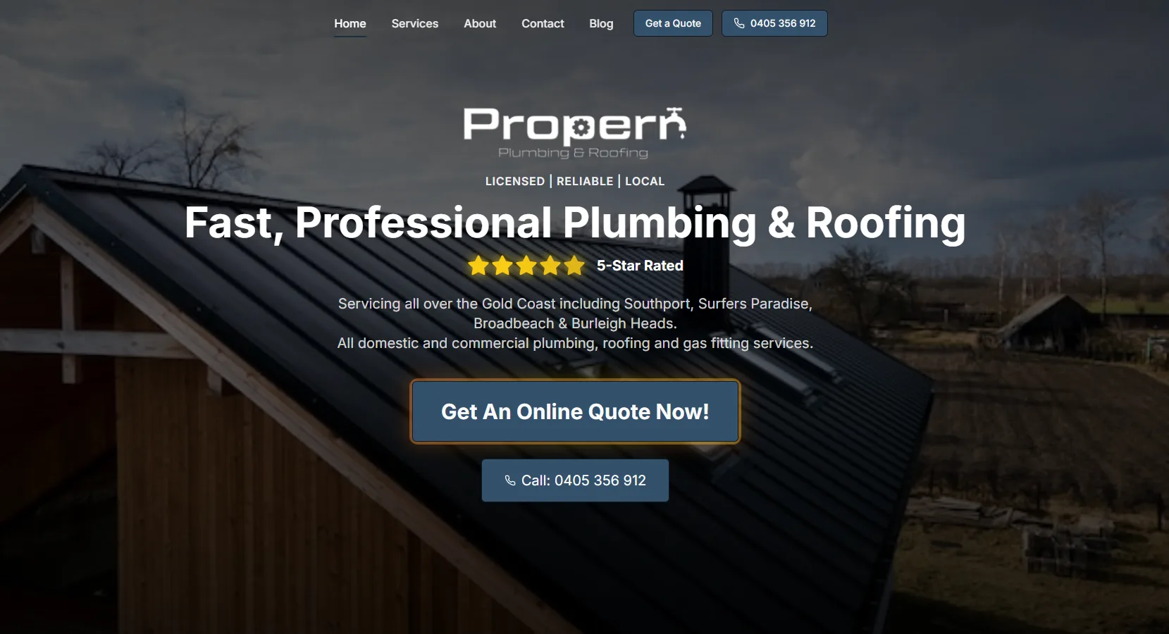 Properr Plumbing website designed by SuccessWithMark.Rocks