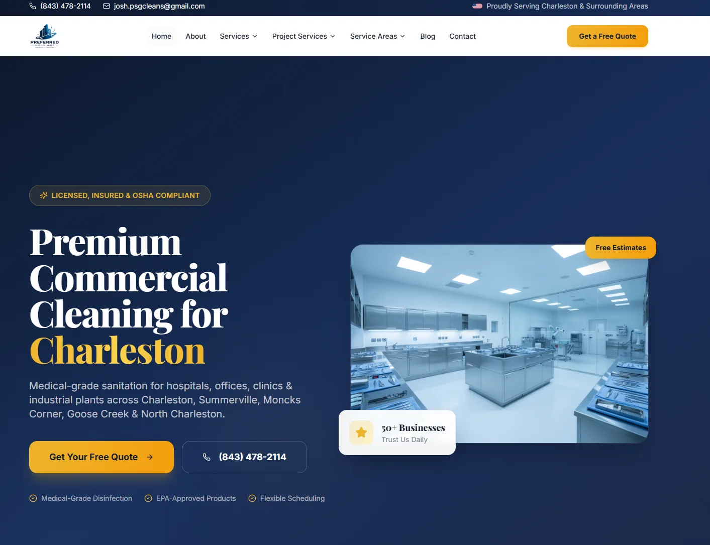 Preferred Services Group website designed by SuccessWithMark.Rocks